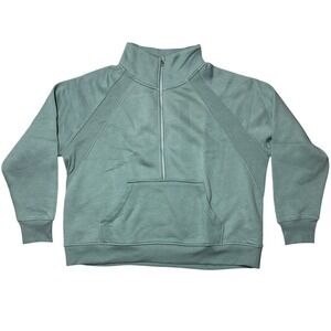 NWT DANSKIN Women's Green Quarter Zip Sweatshirt Pullover Style 9920 Size XXL